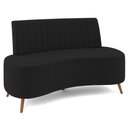 Ver imagem 1 de Sofá 2 Lugares para Sala Living 160cm Pés Palito Tamar K04 Veludo Preto - Mpozenato