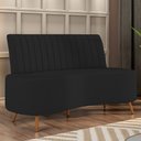 Ver imagem 2 de Sofá 2 Lugares para Sala Living 160cm Pés Palito Tamar K04 Veludo Preto - Mpozenato