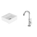 Ver imagem 1 de Conjunto para Banheiro Cuba de Semi-encaixe Roma 11,5cmx33cmx29cm e Torneira Bica Móvel 1/4 Japi