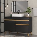 Ver imagem 1 de Gabinete Banheiro 2 Portas e 1 Gav Retrô 120cm Multimóveis Mp5025 Preto
