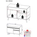 Ver imagem 3 de Gabinete Banheiro 2 Portas e 1 Gav Retrô 120cm Multimóveis Mp5025 Preto