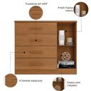 Ver imagem 4 de Cômoda Sapateira 4 Gavetas 1 Porta Genova Plus Zanzini Cinamomo