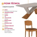 Ver imagem 7 de Mesa de Jantar Yasmin 180cm Tampo Mdf Vidro Canto Copo com 6 Cadeiras Copper