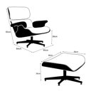 Ver imagem 4 de Poltrona Charles Eames com Puff Couro Envelhecido Linha Premium Sala Escritório Recepção - Caramelo