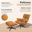 Ver imagem 3 de Poltrona Charles Eames com Puff Couro Envelhecido Linha Premium Sala Escritório Recepção - Caramelo