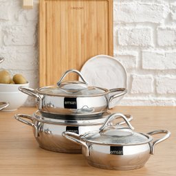 Conjunto de Panelas de Aço Cemre 3 Peças - 3