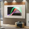 Painel De Tv 70 Polegadas Off White E Marrom Ripado Malibu 1,83 Lukaliam - 2