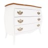 Cômoda Bombê Isabel 3 Gavetas Laca com Chave Branco - 2