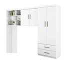 Ver imagem 2 de Quarto Modulado Infantil Eloa Guarda Roupa Modulo Aereo Cama e Cama Auxiliar Branco - Phoenix Baby