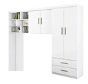 Ver imagem 2 de Quarto Modulado Infantil Eloa Guarda Roupa Modulo Aereo Cama e Cama Auxiliar Branco - Phoenix Baby