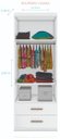 Ver imagem 3 de Quarto Modulado Infantil Eloa Guarda Roupa Modulo Aereo Cama e Cama Auxiliar Branco - Phoenix Baby