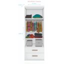 Ver imagem 3 de Quarto Modulado Infantil Eloa Guarda Roupa Modulo Aereo Cama e Cama Auxiliar Branco - Phoenix Baby