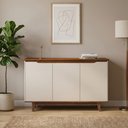 Ver imagem 1 de Buffet Flow 3 Portas Off White e Freijó para Sala de Jantar com Design Moderno e Organização