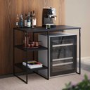 Ver imagem 1 de Aparador Bar Adega Industrial Bourbon 95cm em Aço para Barzinho Sala Home e Área Gourmet - Preto