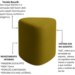 Puff Triangulo Trevi Decorativo Organico Tecido em Boucle - 4