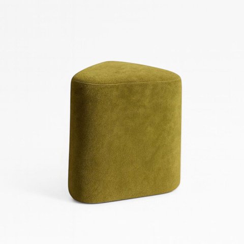 Puff Triangulo Trevi Organico Tecido em Boucle Decorativo Sala Quarto