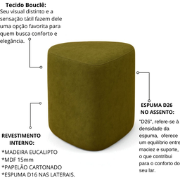 Puff Triangulo Trevi Decorativo Organico Tecido em Boucle - 5