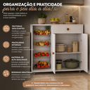 Ver imagem 5 de Fruteira Balcão Multiuso com Rodinhas 4 Cestos Gaveta e Prateleira Interna Branca Mdp