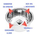 Ver imagem 3 de Antiferrugem! Cuba Redonda Aço Inox 304 30x15cm Premium