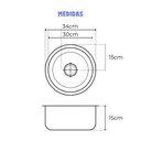 Ver imagem 2 de Antiferrugem! Cuba Redonda Aço Inox 304 30x15cm Premium