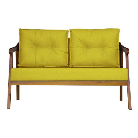 Namoradeira Vitoria Base Reforçada Luxo Corino Amarelo