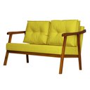 Ver imagem 2 de Namoradeira Vitoria Base Reforçada Luxo Corino Amarelo