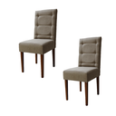 Ver imagem 1 de Kit 2 Cadeiras Sala de Jantar Estofadas Eloísa Veludo Bege (liz Maria)