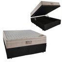 Ver imagem 1 de Cama Box Baú Casal + Colchão De Molas Ensacadas Airtech 73X138X188:Preto