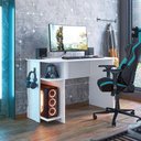 Ver imagem 2 de Mesa para Computador Gamer 3875 Ambiente Branco Brilho - Qmovi