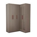 Ver imagem 3 de Guarda-roupa Solteiro Modulado Odisseia 5 Portas 12 Prateleiras com Espelho Onix - Panorama Móveis