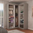 Ver imagem 2 de Guarda-roupa Solteiro Modulado Odisseia 5 Portas 12 Prateleiras com Espelho Onix - Panorama Móveis