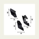 Ver imagem 2 de Ornamento Kit Decoração 3 Esculturas Parede Moderno e Casual Exclusivo Home Decor Preto