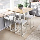 Ver imagem 1 de Conjunto Mesa Pinus 4 Cadeiras Estofado Industrial White