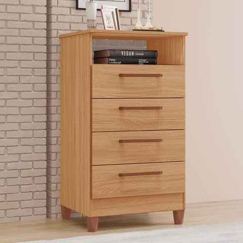 Cômoda Orion 100% MDF 4 Gavetas 1 Deck
