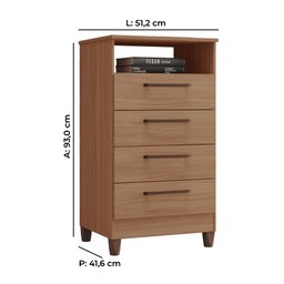 Cômoda Star 100% Mdf Tuboarte 4 Gavetas 1 Deck - 2
