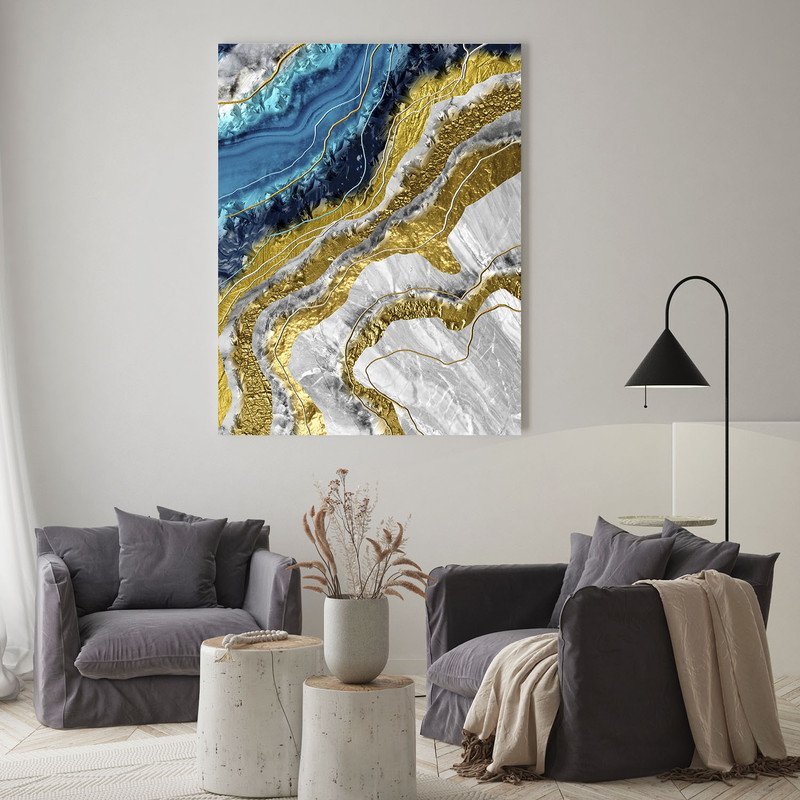 Quadro Decorativo Tela Canvas Abstrato Elemento Gelo - 200x120 Cm - 2