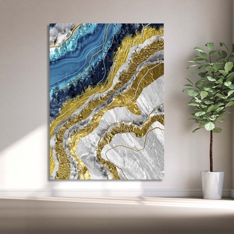 Quadro Decorativo Tela Canvas Abstrato Elemento Gelo - 200x120 Cm - 4