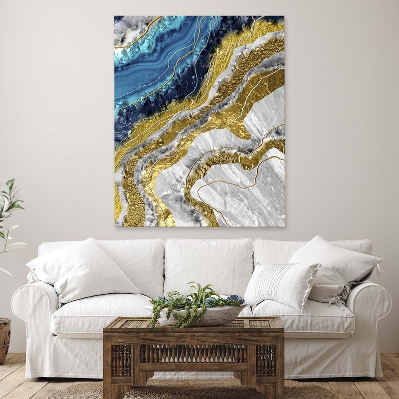 Quadro Decorativo Tela Canvas Abstrato Elemento Gelo - 200x120 Cm - 3