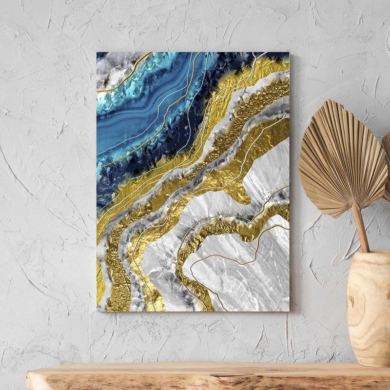 Quadro Decorativo Tela Canvas Abstrato Elemento Gelo - 200x120 Cm - 1