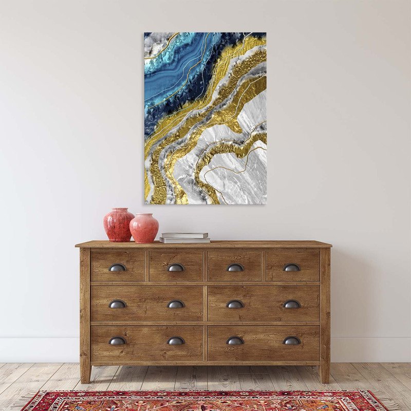 Quadro Decorativo Tela Canvas Abstrato Elemento Gelo - 200x120 Cm - 5