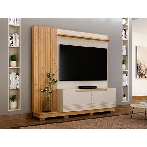 Home Theatre Elegance Design Sala de Tv Comfort Cor:off White/cinamomo