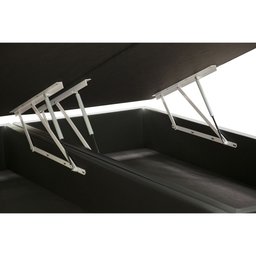 Cama Box Baú Blindado Casal Bipartido King Design Sintético Preto 138x188x41 - 4