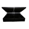 Cama Box Baú Blindado Casal Bipartido King Design Sintético Preto 138x188x41 - 3