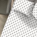 Ver imagem 3 de Jogo de Cama Casal Portallar Elegance Percal 150 Fios 100% Algodão Estampado Ana 3 Peças Branco