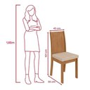 Ver imagem 7 de Conjunto Sala de Jantar Celebrare 4 Lugares Tampo em Vidro Cadeiras Athenas Linho Bege 100cm Móveis