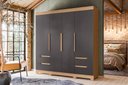 Ver imagem 1 de Guarda Roupa Vivacce 4 Portas e 4 Gavetas Nature/Titanium - Albatroz