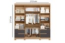 Ver imagem 4 de Guarda Roupa Vivacce 4 Portas e 4 Gavetas Nature/Titanium - Albatroz