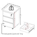 Ver imagem 3 de Mesa Escritorio 125 cm e Gaveteiro 3 Gavetas Nogal Preto Artany
