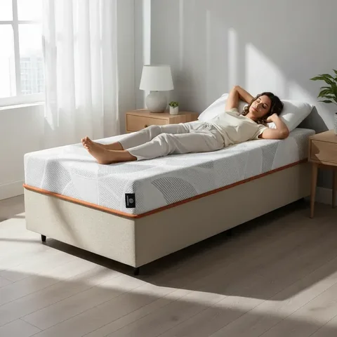 Cama Box com Colchão Ortopédico de Espuma D33 a Vácuo Sonno Full - Lucas Home - Solteiro