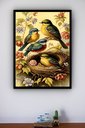 Ver imagem 1 de Quadro Decorativo Pássaros Ninho Flores - 70x50cm:moldura Branca